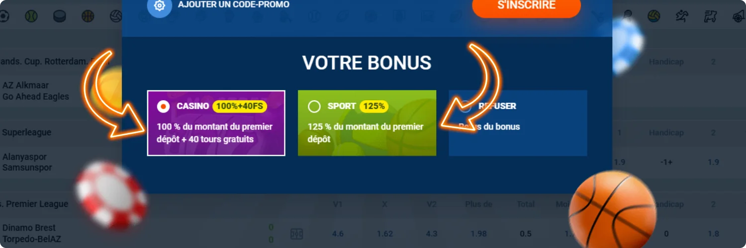 Choix du bonus
