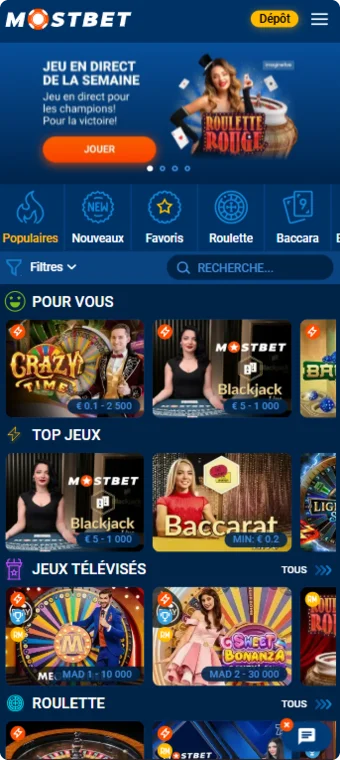 Mostbet Casino Jeux