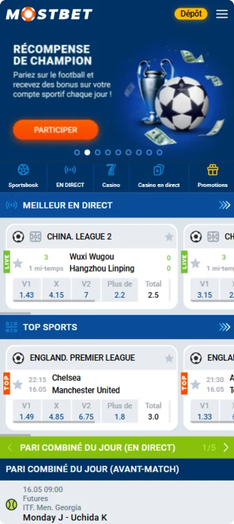 Mostbet Casino Page d'accueil